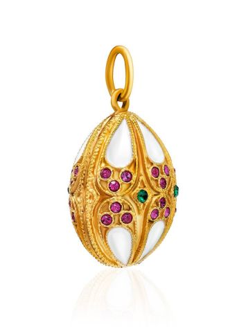 Fabulous Handcrafted Egg Shaped Pendant With Crystals And Enamel The Romanov, image , picture 4