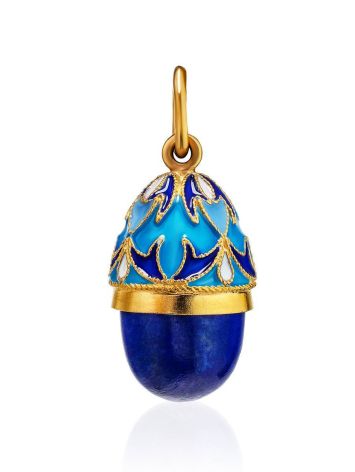 Blue Enamel Egg Shaped Pendant With Lapis Lazuli The Romanov, image 
