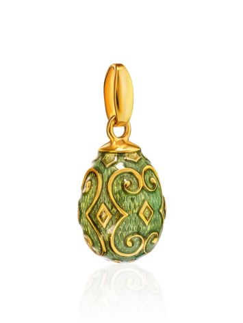 Ornate Egg Shaped Pendant With Pistachio Color Enamel The Romanov, image , picture 3