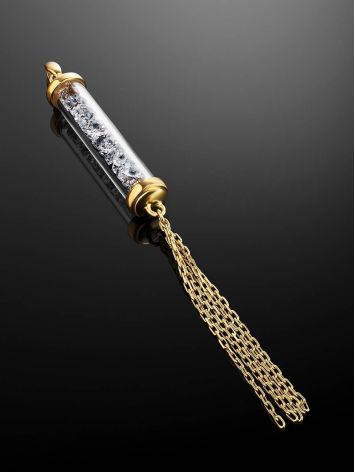 Gold Plated Silver Bar Pendant With Chain Tassel The Ice, image , picture 2