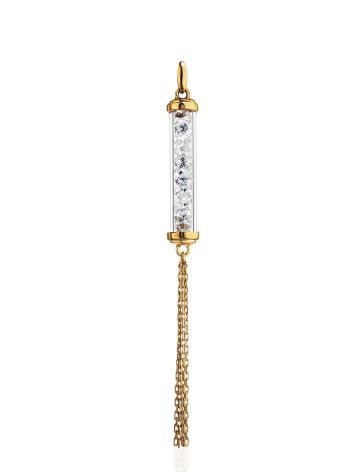 Gold Plated Silver Bar Pendant With Chain Tassel The Ice, image , picture 4