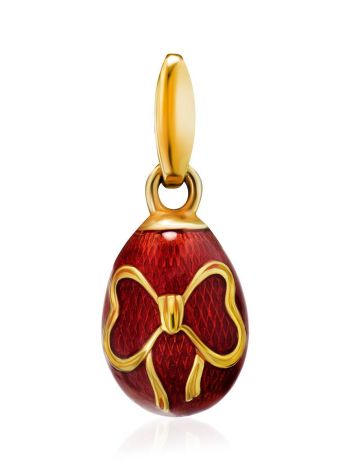 Gold Plated Bow Motif Egg Shaped Pendant The Romanov, image 