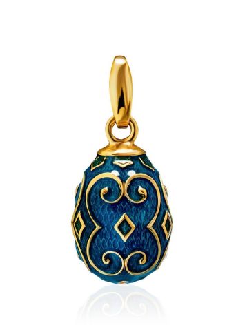 Ornate Gold Plated Egg Shaped Pendant With Enamel The Romanov, image 