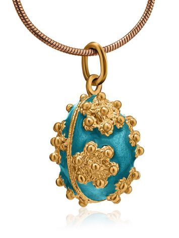 Gold Plated Egg Shaped Pendant With Enamel The Romanov, image , picture 4
