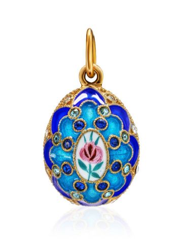 Amazing Multicolor Enamel Egg Shaped Pendant With Crystals The Romanov, image 