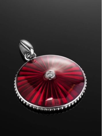 Glossy Round Pendant With Enamel And Diamond The Heritage, image , picture 2