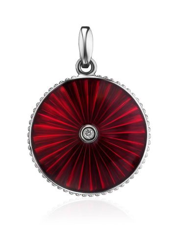 Glossy Round Pendant With Enamel And Diamond The Heritage, image 