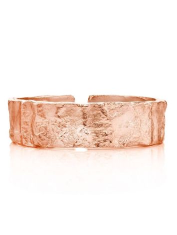 Textured Rose Gold on Sterling Silver Ring  The Liquid, Ring Size: Adjustable, image , picture 3