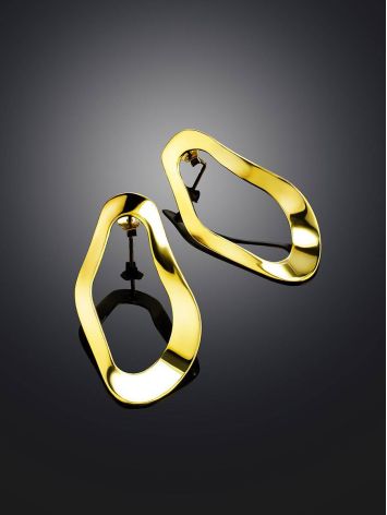 Abstract Design Gold Plated Silver Earrings The Liquid, image , picture 2