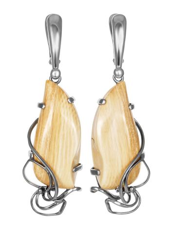 Handcrafted Silver Dangles With Mammoth Tusk The Era, image 