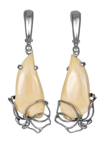 Elegant Handcrafted Dangle Earrings With Mammoth Tusk The Era, image 
