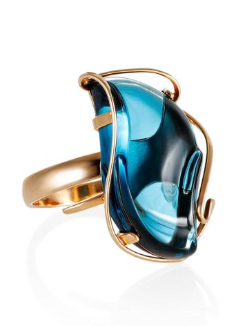 Bold Topaz Cocktail Ring In Gold The Serenade, Ring Size: Adjustable, image 