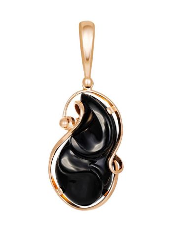 Handcrafted Gold Plated Silver Pendant With Onyx The Serenade, image 