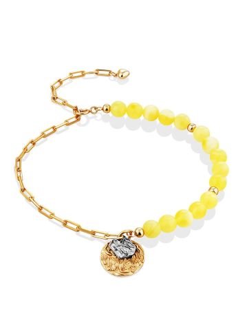 Boho Style Gilded Silver Amber Bracelet The Palazzo, image 