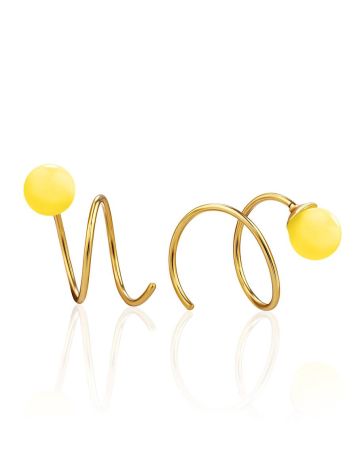 Gilded Silver Amber Spiral Hoop Earrings The Palazzo, image 