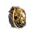 Adjustable Green Amber Cocktail Ring In Gold-Plated Silver The Sirena, Ring Size: Adjustable, image 