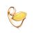 Classy Gold-Plated Ring With Honey Amber The Adagio, Ring Size: 5 / 15.5, image 