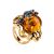 Adorable Gold-Plated Ring With Cognac Amber The Vasilisa​, Ring Size: 6.5 / 17, image 