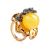 Adorable Gold-Plated Ring With Butterscotch Amber The Vasilisa​, Ring Size: 5.5 / 16, image 