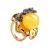 Adorable Gold-Plated Ring With Butterscotch Amber The Vasilisa​, Ring Size: 9.5 / 19.5, image 