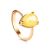 Gold-Plated Ring With Honey Amber The Twinkle, Ring Size: 4 / 15, image 
