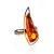 Handcrafted Gold-Plated Silver Ring With Cognac Amber The Palladio, Ring Size: Adjustable, image 