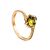 Amber Ring In Gold-Plated Silver With Crystals The Raphael, Ring Size: 4 / 15, image 