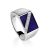 Geometric Unisex Silver Signet Ring With Enamel And Diamonds The Heritage, Ring Size: 9 / 19, image 