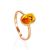 Natural Amber Gold Ring With Insect Inclusion The Clio, Ring Size: 6.5 / 17, image 