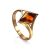 Chic Golden Ring With Baltic Amber The Colombina, Ring Size: 5.5 / 16, image 