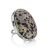 Stunning Speckled Stone Cocktail Ring The Bella Terra, Ring Size: 8 / 18, image 