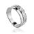 Textured Silver Ring With Crystals, Ring Size: 6.5 / 17, image 