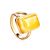 Stylish Natural Honey Amber Ring The Copenhagen, Ring Size: 6 / 16.5, image 