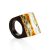 Boho Style Wooden Ring With Amber The Indonesia, Ring Size: 5 / 15.5, image 