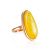 Gold Plated Silver Ring With Honey Amber The Glow, Ring Size: 8 / 18, image 