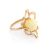 Filigree Amber Ring In Gold-Plated Silver The Daisy, Ring Size: 5 / 15.5, image 