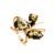Bold Gold-Plated Ring With Green Amber The Verbena, Ring Size: 6 / 16.5, image 