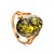 Green Amber Ring In Gold-Plated Silver The Napoli, Ring Size: 6 / 16.5, image 