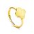 Clover Shaped Amber Ring In Gold-Plated Silver The Monaco, Ring Size: 8.5 / 18.5, image 