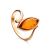 Lovely Cognac Amber Ring In Gold-Plated Silver The Adagio, Ring Size: 6 / 16.5, image 