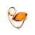 Lovely Cognac Amber Ring In Gold-Plated Silver The Adagio, Ring Size: 6.5 / 17, image 