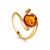 Round Amber Ring In Gold-Plated Silver The Sphere, Ring Size: 5 / 15.5, image 