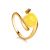 Gold-Plated Ring With Butterscotch Amber The Sphere, Ring Size: 5 / 15.5, image 