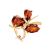 Bold Gold-Plated Ring With Cognac Amber The Verbena, Ring Size: 8 / 18, image 