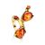 Bright Gold-Plated Ring With Cognac Amber The Symphony, Ring Size: 5.5 / 16, image 