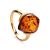 Amber Silver Ring In Gold-Plated Silver The Cat's Eye, Ring Size: 6 / 16.5, image 