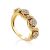 Floral Motif Gold Diamond Ring, Ring Size: 6.5 / 17, image 
