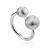 Silver Adjustable Ring With Baubles The Liquid, Ring Size: Adjustable, image 