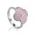 Silver Pink Enamel Ring With Diamond Centerpiece The Heritage, Ring Size: 8.5 / 18.5, image 