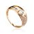 Classy Gold Crystal Ring, Ring Size: 6.5 / 17, image 